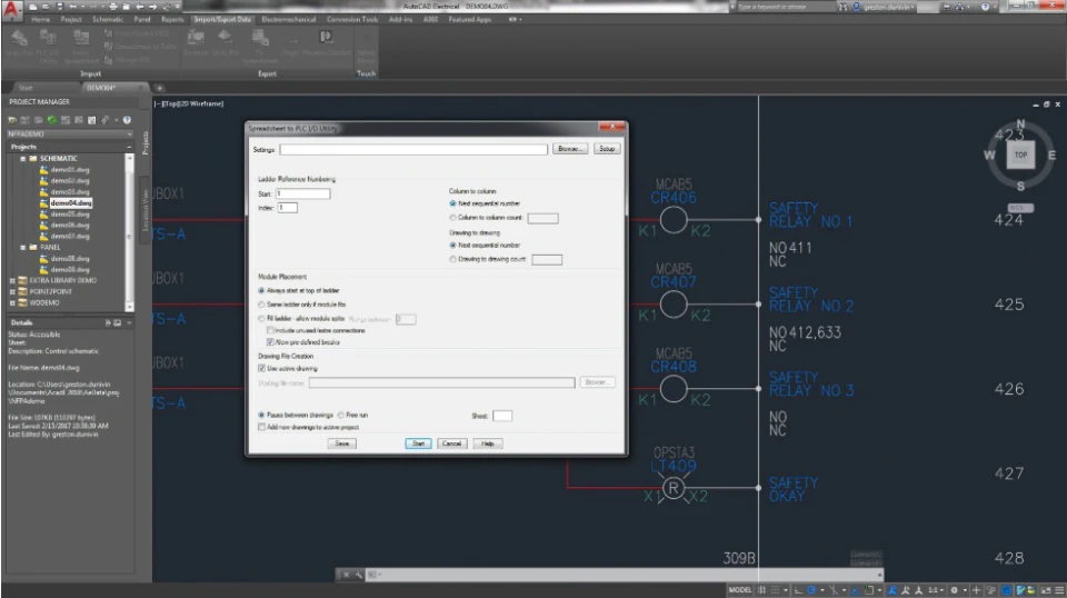 screenshot of AutoCAD Electrical